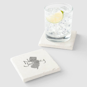 Posavasos De Piedra Cartón gris de color gris de Nueva Jersey