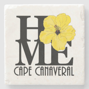 Posavasos De Piedra CASA Cabo Canaveral Amarillo Hibiscus