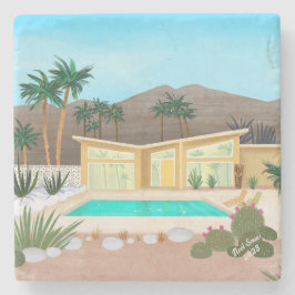 Posavasos De Piedra Casa de billar moderna de mediados del siglo XX