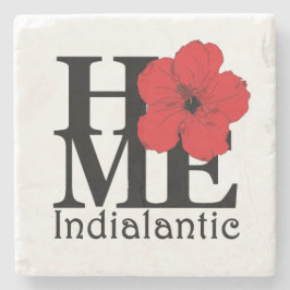 Posavasos De Piedra CASA Indialántica Red Hibiscus