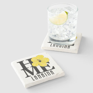 Posavasos De Piedra CASA Lahaina Amarillo Hibiscus