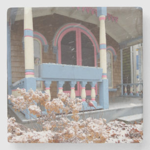 Posavasos De Piedra Casa victoriana en la nieve - Viñedo de Martha