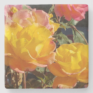 Posavasos De Piedra Casas de rosas amarillas