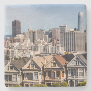 Posavasos De Piedra Casas victorianas pintadas en San Francisco