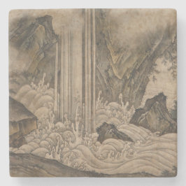 Posavasos De Piedra Cascada (arte paisajístico japonés) (Kano Motonobu