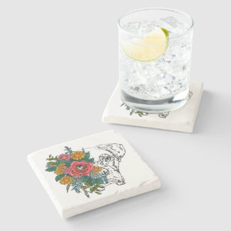 Posavasos De Piedra Cáscaras de perros Boxer Adorables