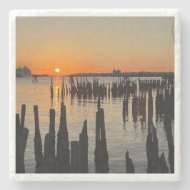 Posavasos De Piedra Casco Bay Sunrise Coaster