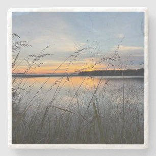 Posavasos De Piedra Casco Bay Sunrise en la isla de Macworth