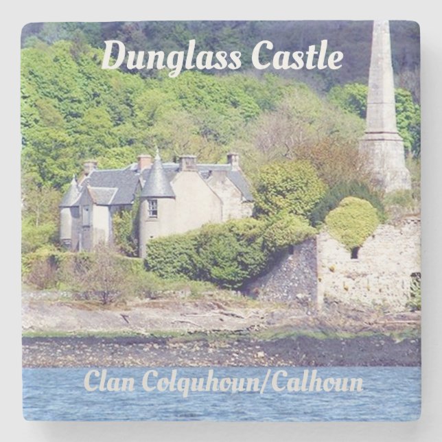 Posavasos De Piedra Castillo de Dunglass - Clan Colquhoun/Calhoun (Anverso)