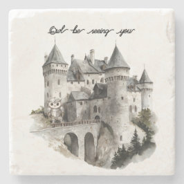 Posavasos De Piedra Castle Owl Be Seeing You