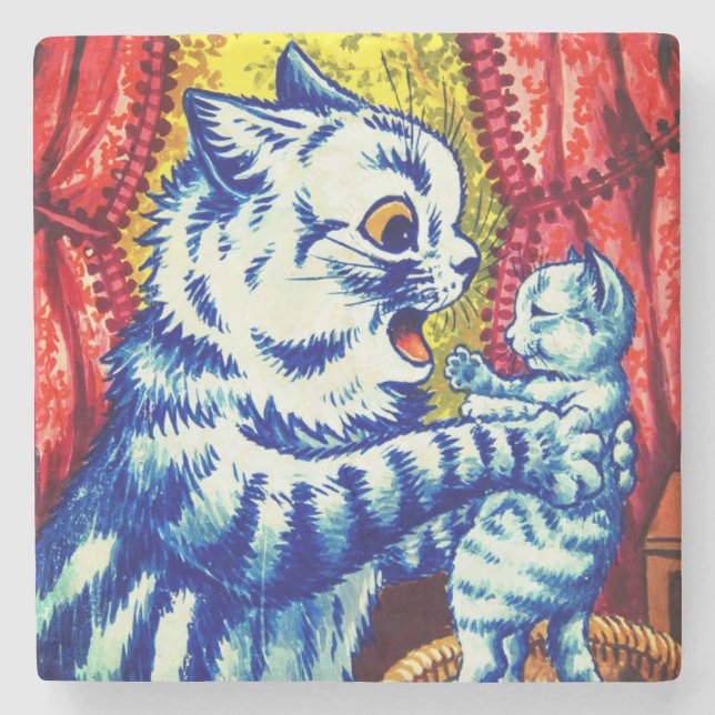 Posavasos De Piedra Cat and Her Kittens (Anverso)