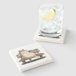 Posavasos De Piedra Cat The Bench Sitter