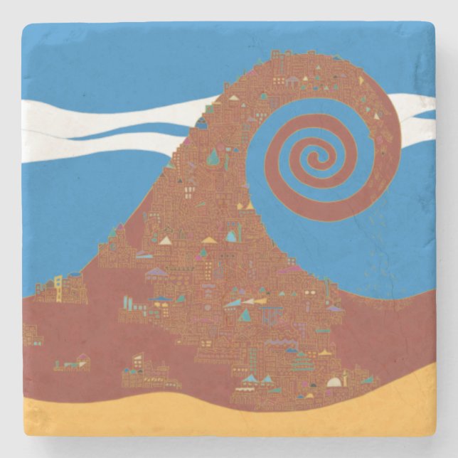 Posavasos De Piedra Cataclismo - Pascua de piedra de mármol (Anverso)