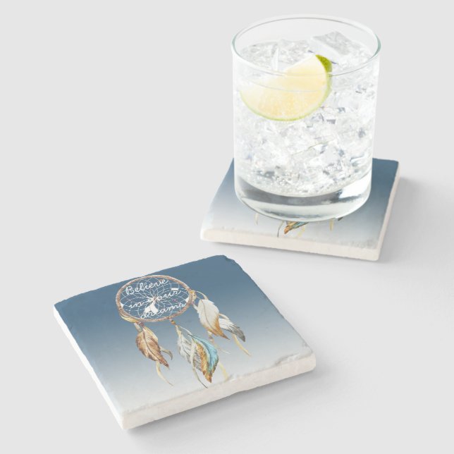 Posavasos De Piedra Catcher del sueño del Ombre Azul de la Marina insp (Lateral)