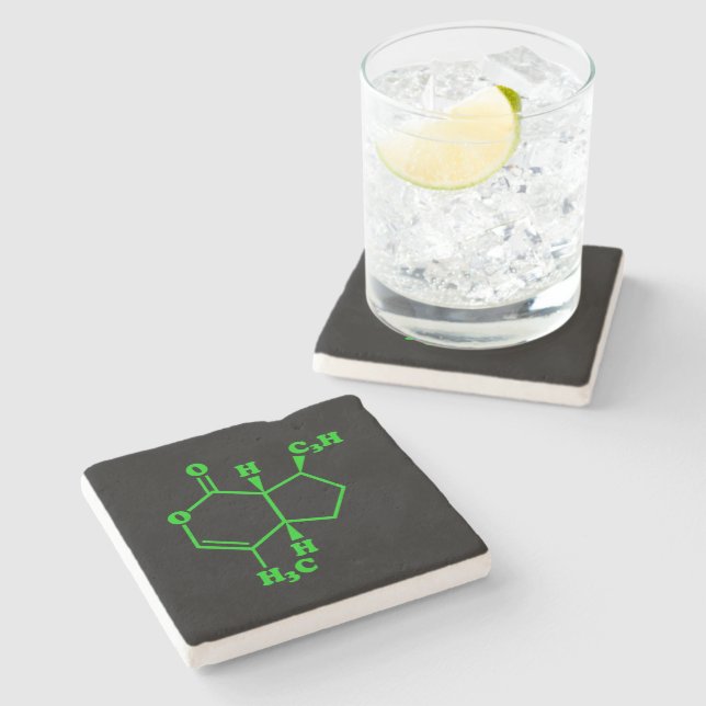 Posavasos De Piedra Catnip Nepetalactona Fórmula Química Molecular (Lateral)
