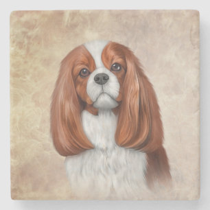 Posavasos De Piedra Cavalier de perro dibujante Charles Spaniel