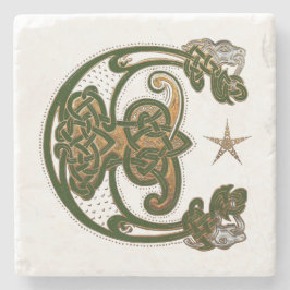 Posavasos De Piedra Cazador y celta dorada