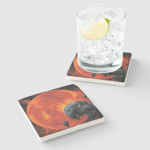 Posavasos De Piedra Cementerio Espacial Calavera Halloween Galaxia de 