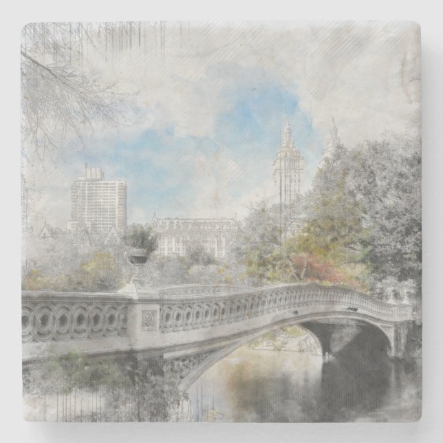 Posavasos De Piedra Central Park Nueva York, Estados Unidos (Anverso)