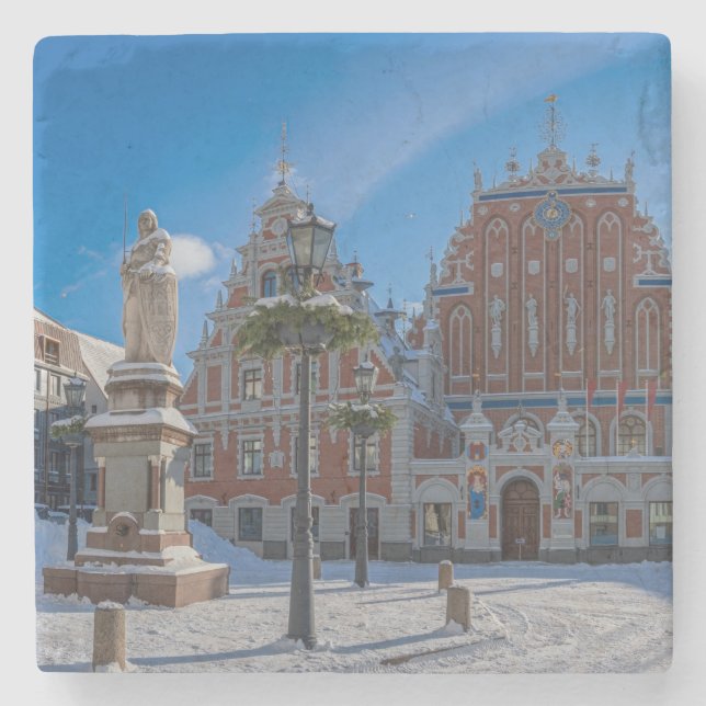 Posavasos De Piedra Centro histórico de Riga, Letonia (Anverso)