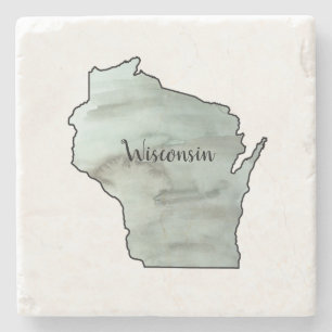 Posavasos De Piedra Cerámica de pintura de Ilustracion de Wisconsin