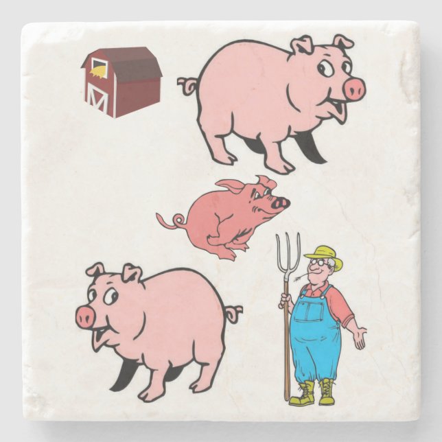 Posavasos De Piedra Cerdo de montaña de piedra de mármol (Anverso)