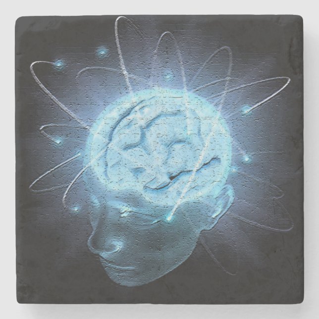 Posavasos De Piedra Cerebro atómico (Anverso)