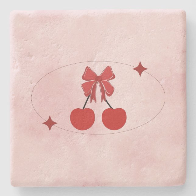 Posavasos De Piedra Cereza (Anverso)