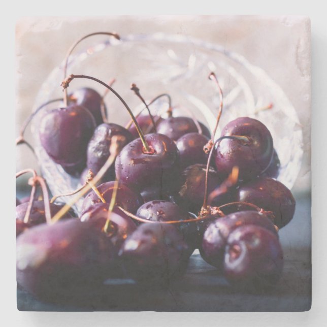 Posavasos De Piedra Cerezas (Anverso)