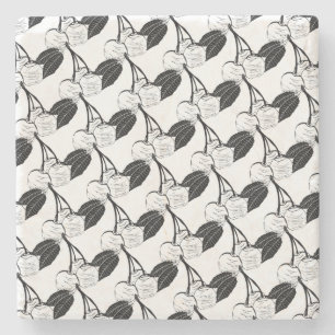 Posavasos De Piedra Cerezas negras y blancas