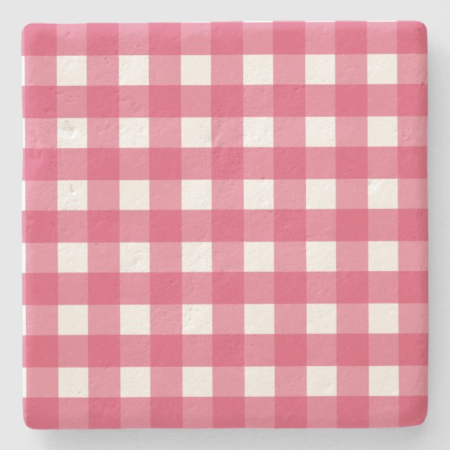 Posavasos De Piedra Cerise gingham (Anverso)