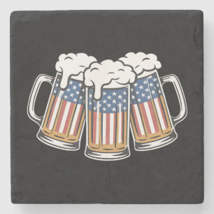 Posavasos De Piedra Cerveza 4 de julio bandera americana US vintage re