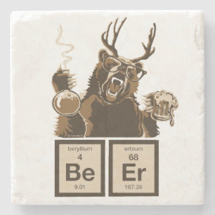 Posavasos De Piedra Cerveza descubierta oso de la química