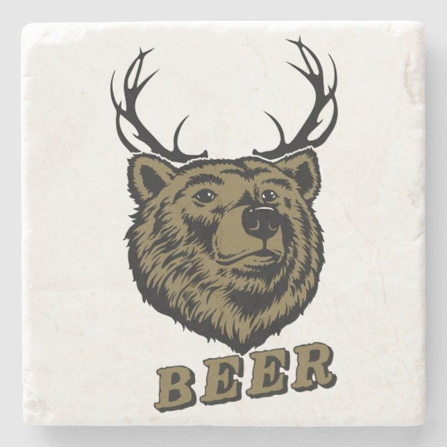Posavasos De Piedra Cerveza divertida borracha de la novedad (Anverso)