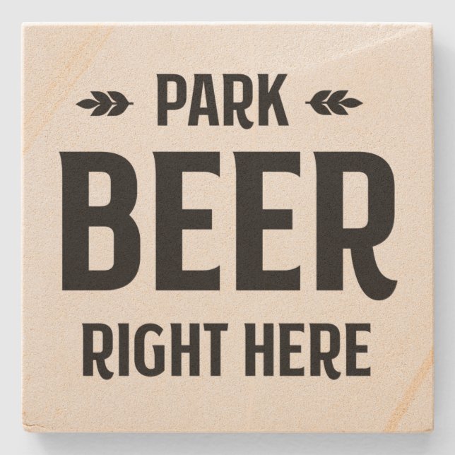 Posavasos De Piedra Cerveza Park justo aquí - Montaña - Piedra (Anverso)