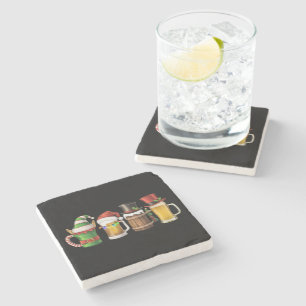 Posavasos De Piedra Cervezas Navideñas Divertidas Santa Amante de la C