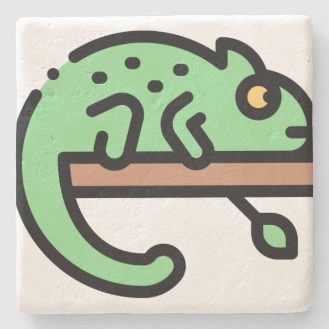Posavasos De Piedra Chameleon (Anverso)