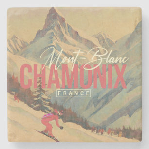 Posavasos De Piedra Chamonix France Vintage Mont Blanc Skiing 1950