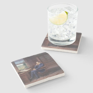 Posavasos De Piedra Charles Dickens en su estudio