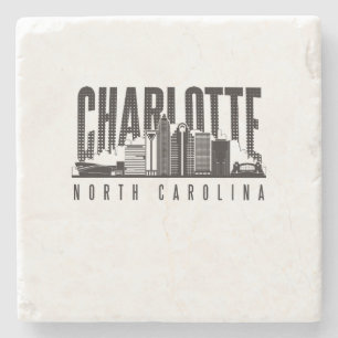 Posavasos De Piedra Charlotte Queen City Skyline Coaster