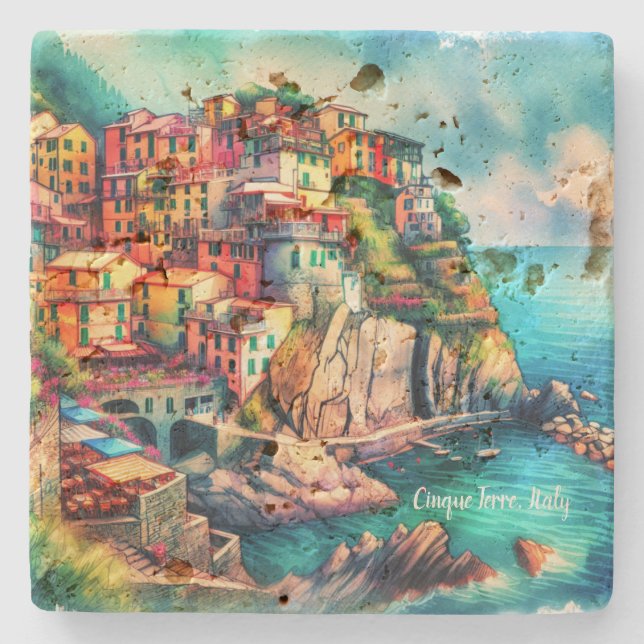 Posavasos De Piedra Charm Coastal Cinque Terre | (Anverso)
