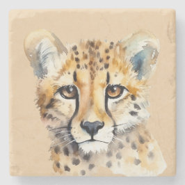 Posavasos De Piedra Cheetah Face