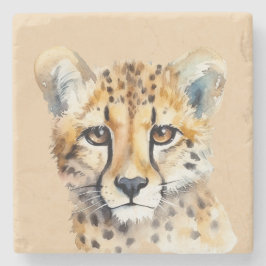 Posavasos De Piedra Cheetah Face