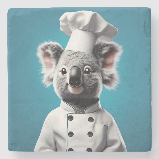 Posavasos De Piedra Chef Koala (Anverso)