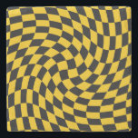 Posavasos De Piedra Cheques amarillos negros retro retorcidos controla<br><div class="desc">El diseño de tablero de ajedrez retro es retro,  con una combinación de colores negro y amarillo retro. El tablero de ajedrez retro giró los años 70 con un estilo psicodélico moderno decoración en casa,  productos de oficina y de escuela y retro retorcido regalos a cuadros.</div>