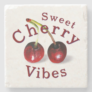 Posavasos De Piedra Cherries Stone Coaster