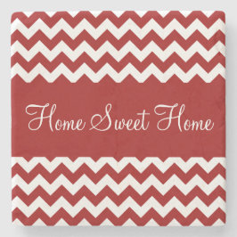 Posavasos De Piedra Cherry Red Chevron Stripes