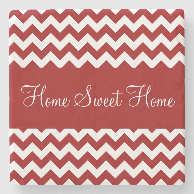 Posavasos De Piedra Cherry Red Chevron Stripes (Anverso)