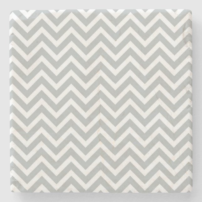 Posavasos De Piedra chevron gris de tendencia moderna (Anverso)