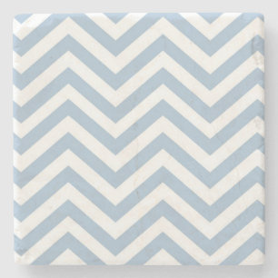 Posavasos De Piedra Chevron texturizado Grunge azul claro